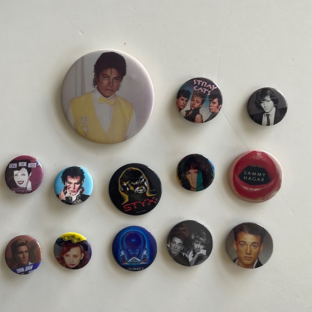 80’s music artists/bands pins